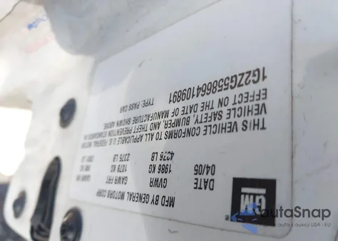 2006 Pontiac G6 from USA, damaged, VIN 1G2ZG558664109891